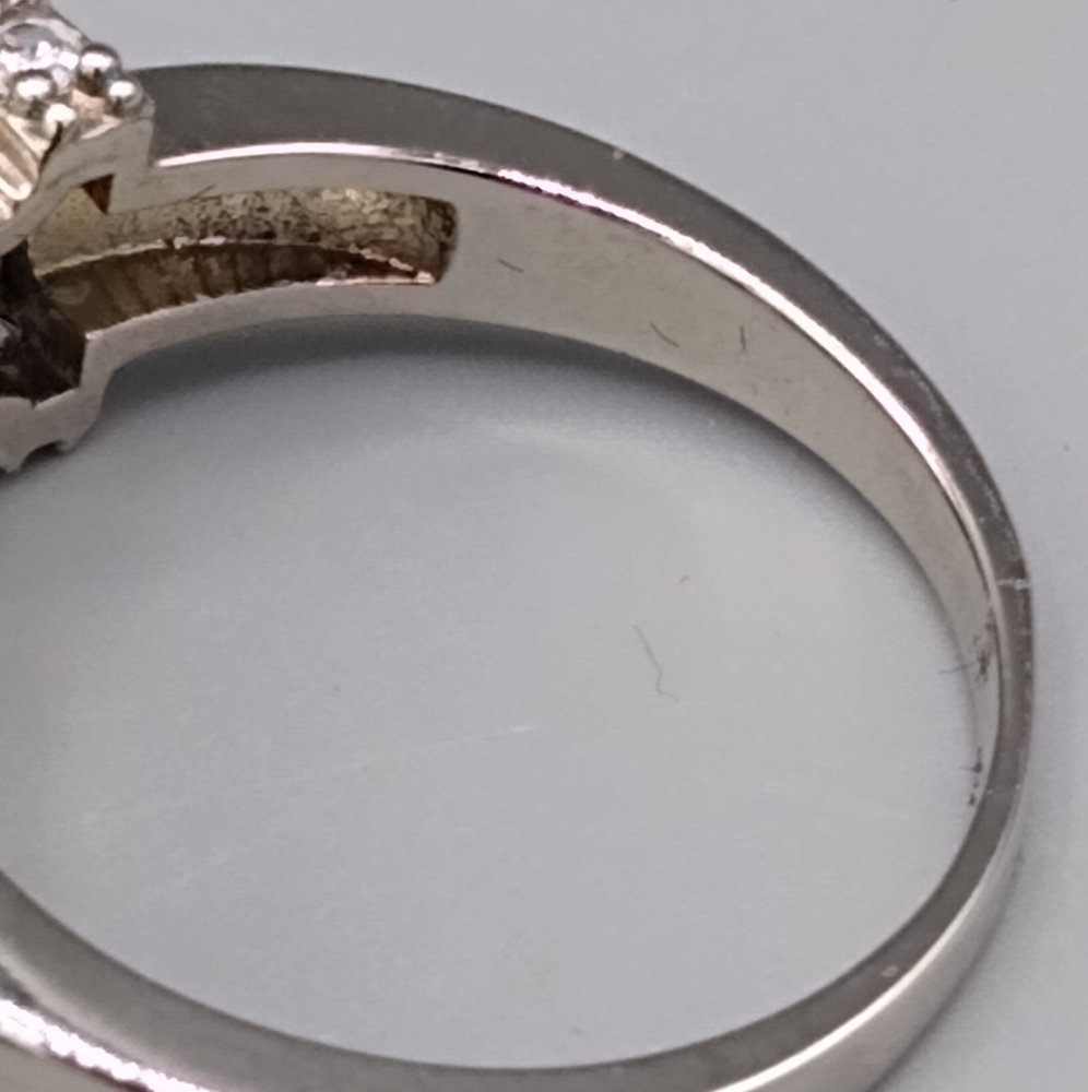 Silver Rhinestone Ruby Cocktail Promise Ring - Picture 5 of 9